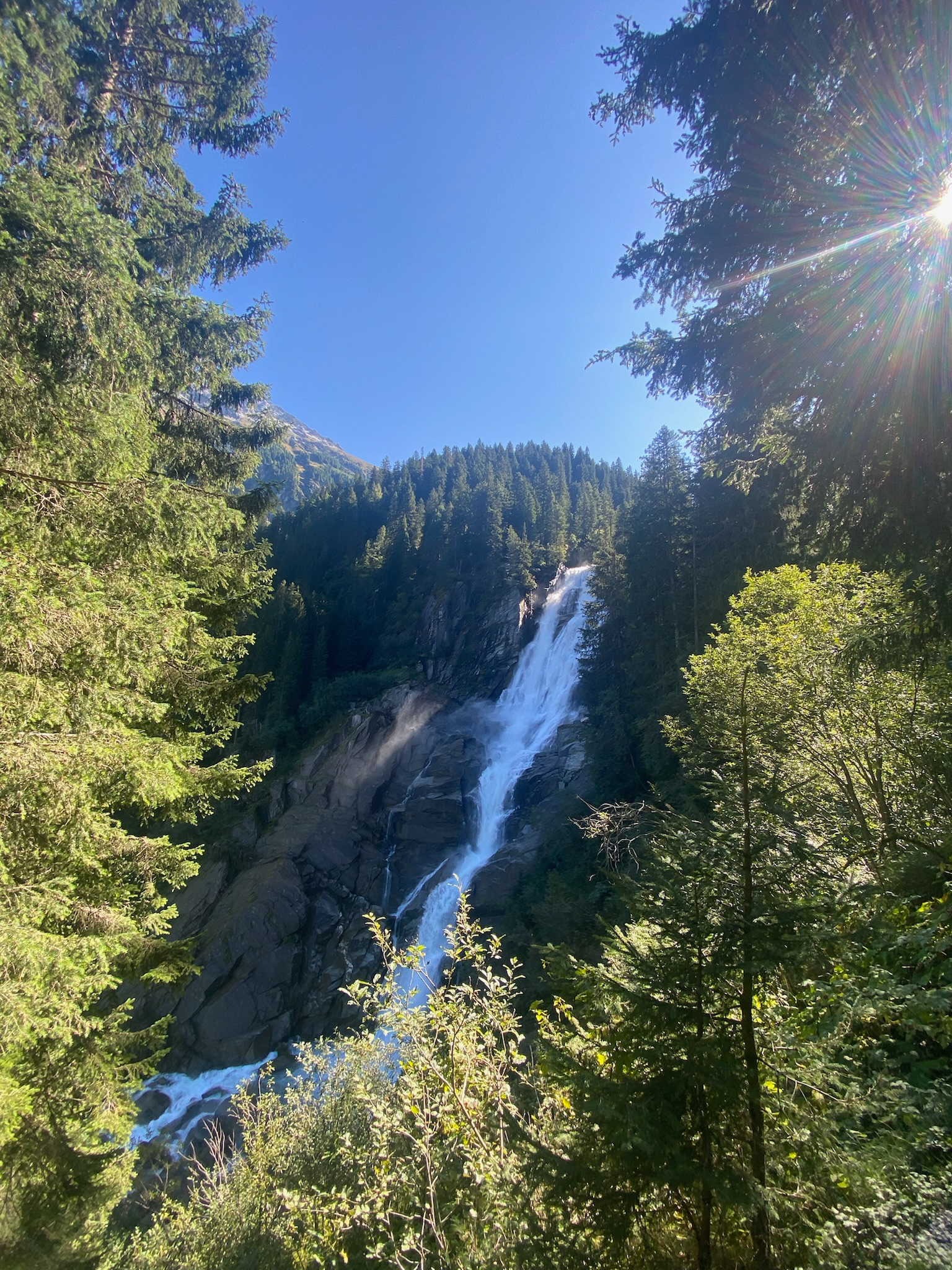 The highest tier of Krimml Waterfalls in Austria